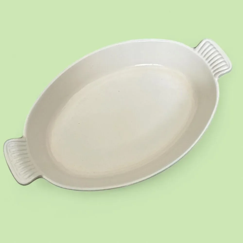 Martha Stewart Everyday collection Large Enamel Cast Iron Baking dish Sage green